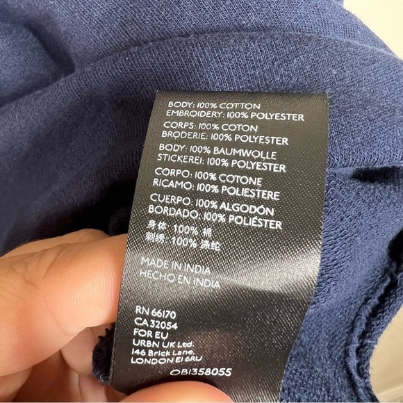 Maeve by Anthropologie Riviera Navy Blue Water Sports Embroidered Tee Shirt - Picture 6 of 8